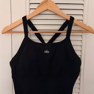 ALO Yoga Seamless Ribbed Favorite Bra Tank in Black